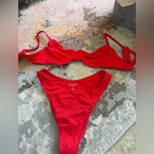 RED LA hearts bikini set